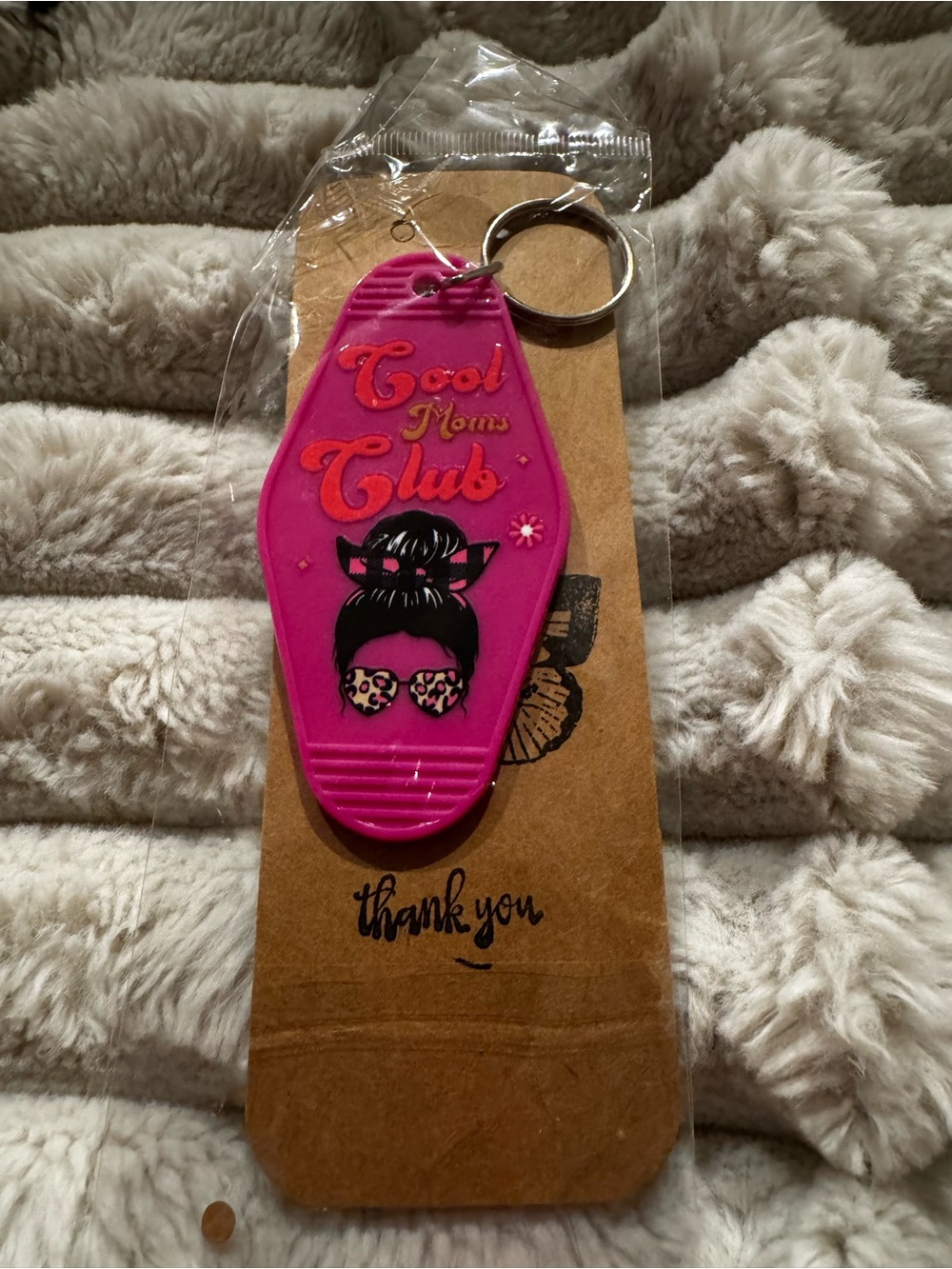Pink 'Cool Mom Club' Keychain Phone Accessory